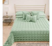 PETTI Artigiani Italiani - Trapuntino Singolo in Morbido e Caldo Velluto, Trapunta Primaverile Autunnale, Copriletto Singolo, Salvia, 100% Made in Italy