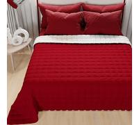 PETTI Artigiani Italiani - Trapuntino Singolo, Trapuntino Leggero Double Face, Copriletto Trapuntato, Trapunta Leggera Estiva, Tortora Bordeaux