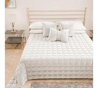 PETTI Artigiani Italiani - Trapuntino Una Piazza e Mezza in Morbido e Caldo Velluto, Trapunta Primaverile Autunnale, Copriletto Una Piazza e Mezza, Bianco Latte, 100% Made in Italy