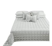 PETTI Artigiani Italiani - Trapuntino Una Piazza e Mezza in Morbido e Caldo Velluto, Trapunta Primaverile Autunnale, Copriletto Una Piazza e Mezza, Grigio Chiaro, 100% Made in Italy