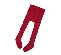 Pettigirl Bambine e Ragazze Solid Cable Knit Collant in cotone Calze Pantyhose Calze, Rosso, 2 anni