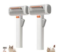 Pettine 2 in 1 per cani e gatti, strumento professionale per deshedding con denti in acciaio inox, pettine sminuzzante e rastrello sottopelo per rimuovere i grovigli di pelo sciolti in modo sicuro (2