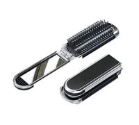 Pettine 2 pezzi spazzola for capelli pieghevole pettine for massaggio testa massaggio antistatico spazzola for capelli portatile da viaggio pettini for capelli con specchio(SV)