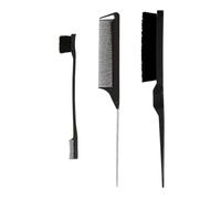 Pettine 3-10pcs Hair Styling Comb Set Teasing Brush Triple Rat Tail Combs Edge Tools Braid Tool Loop(Color3)