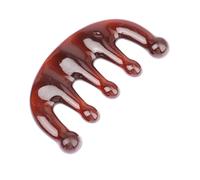 Pettine a cinque denti per massaggio, in resina, con denti grandi, per terapia agopunto, artigli, decompressione, portatile, per cuoio capelluto (nero)