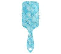 Pettine a cuscino d'aria delicato con texture in marmo irregolare blu-verde Progettato massaggio del cuoio capelluto per capelli corti con manico ergonomico cepillo anti crespo para cabello