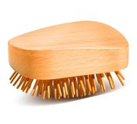 Pettine a cuscino d'aria in legno naturale di bambù con design elastico per una presa comoda, ammortizzante, sollievo dalla pressione, denti rotondi lisci sciogliere i capelli aggrovigliati