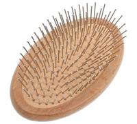 Pettine a Cuscino D'aria Portatile per Chioma Ricci, Marrone | Legno di Faggio e Bambù, Acciaio Inossidabile, Massaggio Delicato, Leggero, Stile Vintage, Districa senza Nodi