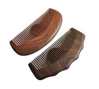 Pettine a Denti Fini, 2 Pettini in Legno di Sandalo per Massaggio e Cura dei Capelli - Disincagliare Dolcemente, Comodo da Impugnare, 12.5 cm Compatto