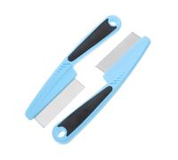 Pettine a Denti Fini Antiforfora in Acciaio Inox, 2 Pezzi | Denti Stretti, Design Fine, Plastica Blu, per Ragazzo Ragazza e Animali, Districa e Rimuove Corpi Estranei