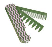 Pettine a denti fini e larghi, 3 in 1, pieghevole, con tasca da viaggio per la toelettatura e la pettinatura dei capelli, pettine a denti fini e larghi