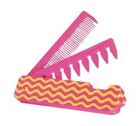 Pettine a denti fini e larghi per raccogliere i capelli, 3 in 1, pieghevole, con tasca da viaggio per toelettatura e pettinatura dei capelli