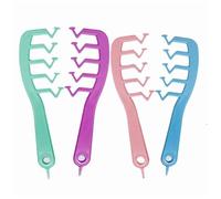 Pettine a denti larghi a forma di Z per districare e acconciare i capelli ricci - Grande strumento da parrucchiere con design a frangia per ragazze
