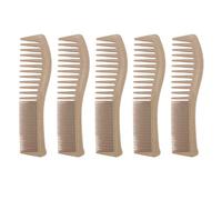 Pettine a Denti Larghi e Fini, Set di Pettini per Acconciature Portatile per Viaggi a Casa, Denti Rotondi, Impugnatura Facile, Materiale in Paglia di Grano, Leggero e Compatto,