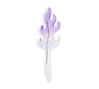 Pettine a doppia sfumatura con foglie cave e fiamme, spazzola portatile per capelli lisci e asciutti, strumento compatto per la cura dei capelli (22 x 7 x 3 cm) (viola)