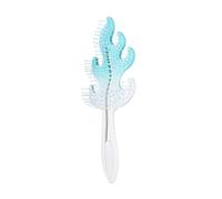 Pettine a doppia sfumatura con foglie cave e fiamme, spazzola portatile per capelli lisci e asciutti, strumento compatto per la cura dei capelli (22 x 7 x 3 cm) (verde)