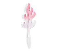 Pettine a doppia sfumatura con foglie cave e fiamme, spazzola portatile per capelli lisci e asciutti, strumento compatto per la cura dei capelli (22 x 7 x 3 cm) (rosa)