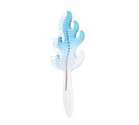 Pettine a doppia sfumatura con foglie cave e fiamme, spazzola portatile per capelli lisci e asciutti, strumento compatto per la cura dei capelli (22 x 7 x 3 cm) (blu)