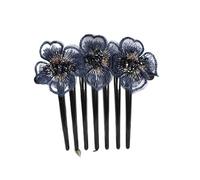 Pettine a forma di fiore, disco for capelli, filato di seta, pettine for capelli, forcina for donne adulte, accessori for capelli semplici, forcina for capelli, pettine a sette denti, parte posteriore