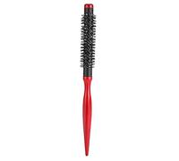 Pettine a rullo con manico in legno e punta appuntita, setole in nylon, spazzola per lo styling dei capelli, strumento districante professionale per uomini e donne, rosso come (15)