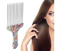 Pettine afro in acciaio per capelli ricci per donne e uomini (misura fiore K4)
