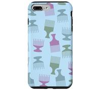 Pettine afro per capelli, colori pastello, grazioso motivo blu Custodia per iPhone 7 Plus/8 Plus