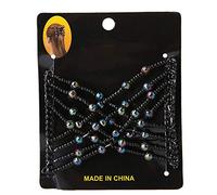 Pettine allungabile per donne e ragazze, design alla moda, mantiene i capelli per tutti i tipi di capelli, blu, viola, nero, rosa, caffè, bianco (nero)