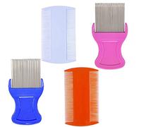 Pettine anti-pulci comprendente 2 Pettine anti-pidocchi double face, 2 Pettine per toelettatura con denti in metallo per cani e gatti