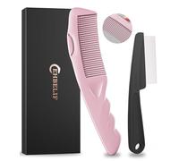 Pettine antiforfora, 2 pezzi, pettine disintossicante per cuoio capelluto a denti fini, per donne, uomini e bambini, per disintossicare e massaggiare il cuoio capelluto, con elegante scatola per la