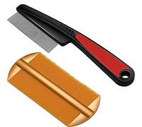 Pettine antipulci, 2 pettini per gatti e cani, pettini per cani e animali domestici, pettine per la toelettatura degli animali domestici, spazzola per peli di gatti, pidocchi, accessori per la toelettatura di cani/gatti/piccoli animali domestici (rosso e arancione)