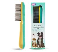 Pettine antipulci di alta qualità per cani e gatti con pelo lungo, strumento di rilevamento a 3 file in acciaio inox con spazzola manuale per la pulizia | Pettine elettrico per la toelettatura di cani