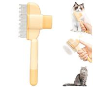 Pettine antipulci for cani e gatti, spazzola autopulente for la toelettatura degli animali con pulsante di rilascio, spazzola districante for cuccioli, gattini, cani e gatti, spazzola delicata for pel