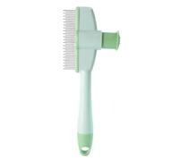 Pettine Antipulci per Animali Domestici | Strumento per Toelettatura con Pettine per Zecche per Gatti con,con Pulsante di Sgancio e Design Ergonomico per Rimuovere il Sotto