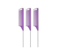 Pettine Capelli 3 pezzi di pettine con denti in fibra resistente in acciaio inossidabile for lo styling dei capelli e strumenti for parrucchieri(3pcs purple)