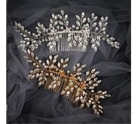 Pettine Capelli Pettine per capelli da sposa Fascia per capelli da sposa Accessorio per capelli in oro Fiore Fascia per capelli da sposa da donna Accessori Capelli(Blue,Silver)