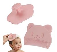 Pettine Crosta Lattea Neonato e Spazzola in Silicone a Fiore, Set Spazzola Neonato per Massaggio Delicato del Cuoio Capelluto, Kit per la Cura dei Capelli dei Neonati, Marrone Chiaro