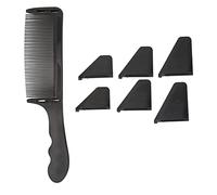 Pettine curvo per taglio di capelli, pettine curvo da barbiere, con parte superiore piatta, a forma di S, strumento professionale per parrucchiere, pettine per taglio di capelli (nero)