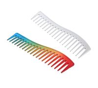 Pettine Curvo Professionale per Uomo in Abs, 2 Pezzi | Chioma e Baffi, Formato Tascabile, Robusto e Comodo nel Palmo, Adatto a Colorazione e Uso fuori Casa