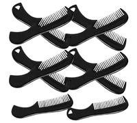 Pettine da Barba 10 Pezzi in Plastica Uomo Tascabile Nero | Formato Retro, per Baffi e Barba, Pratico da Portare Sé, Uso fuori Casa