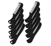 Pettine da Barba Mini Uomo in Plastica, Set 10 Pezzi Nero | Denti Lisci e Fini, Distribuisce gli Oli in Modo Uniforme, per Ritocchi Rapidi e Baffi Ordinati