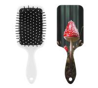 Pettine da massaggio a fungo rosso e bianco, per uomini e donne, spazzola per capelli lunghi, corti, sottili, ricci, dritti o ondulati, pettine con cuscino d'aria con manico, regalo per donne