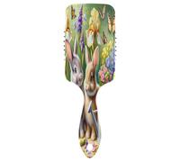 Pettine da massaggio con conigli, farfalle e fiori, spazzola districante per capelli, spazzola per capelli sani da donna, spazzola per capelli fini