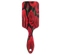 Pettine da massaggio con cuscino d'aria con rose rosse, antistatico, spazzola districante da uomo