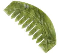 Pettine da Massaggio in Jade Verde Bordi Lisci, Comodo | Strumento per Scraping, Uso Sicuro e Confortevole, Adatto a Colleghi e Famiglia, Finitura Naturale Vera