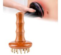 Pettine da massaggio in legno, compatto, 29 denti in ottone, per lo styling, la