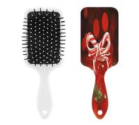Pettine da massaggio natalizio rosso per uomini e donne, spazzola per capelli lunghi, corti, sottili, ricci, lisci o ondulati, pettine con cuscino d'aria con manico, regalo per donne