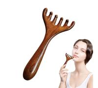 Pettine da massaggio, pettine rilassante per la testa, capelli in legno di sandalo naturale con districante delicato, denti larghi con corna di cervo, ideale per la cura del cuoio capelluto e le