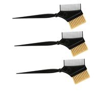 Pettine da Parrucchiere 3 Pezzi in ABS Manico Nero | Tinture Fai da Te e Postazione Salone, Impugnatura Ergonomica, Denti Flessibili e Fitti, 23x8,5x1cm