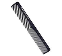 Pettine da parrucchiere antistatico in carbonio con aghi affusolati in acciaio, design ispessito, manico ergonomico satinato, pettine multifunzione in fibra di nylon leggero