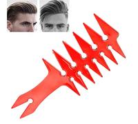Pettine da Parrucchiere da Uomo, Strumento da Parrucchiere da Uomo, Pettine a Denti Larghi e Pettine a Forchetta per Lisciare i Baffi e Modellare L'olio (pettine a Forchetta)(rosso)